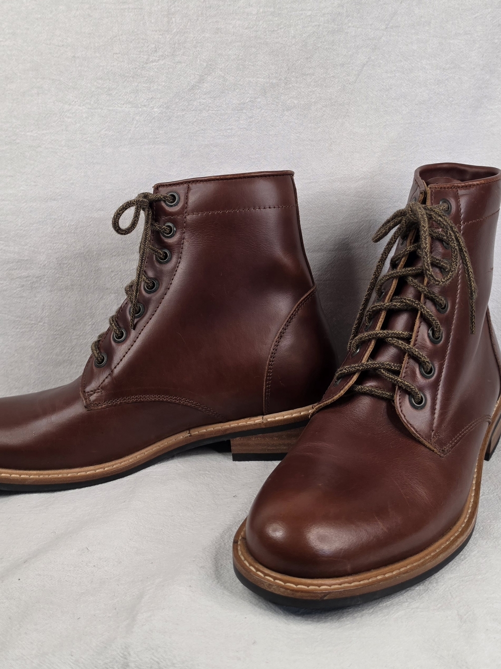 Nisolo Andres Everyday Boots Brandy Brown Leather Lace Up Mens 9 - Picture 10 of 13